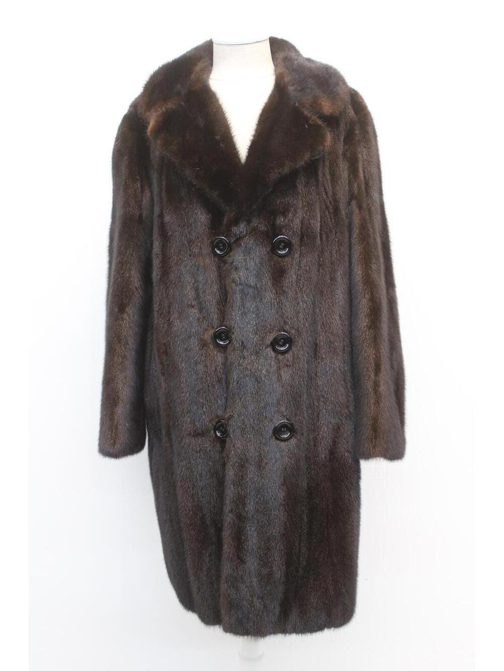 Excellent Canadian Dark Ranch Brown Mink Fur Coat Men Man Size 42-44 Large